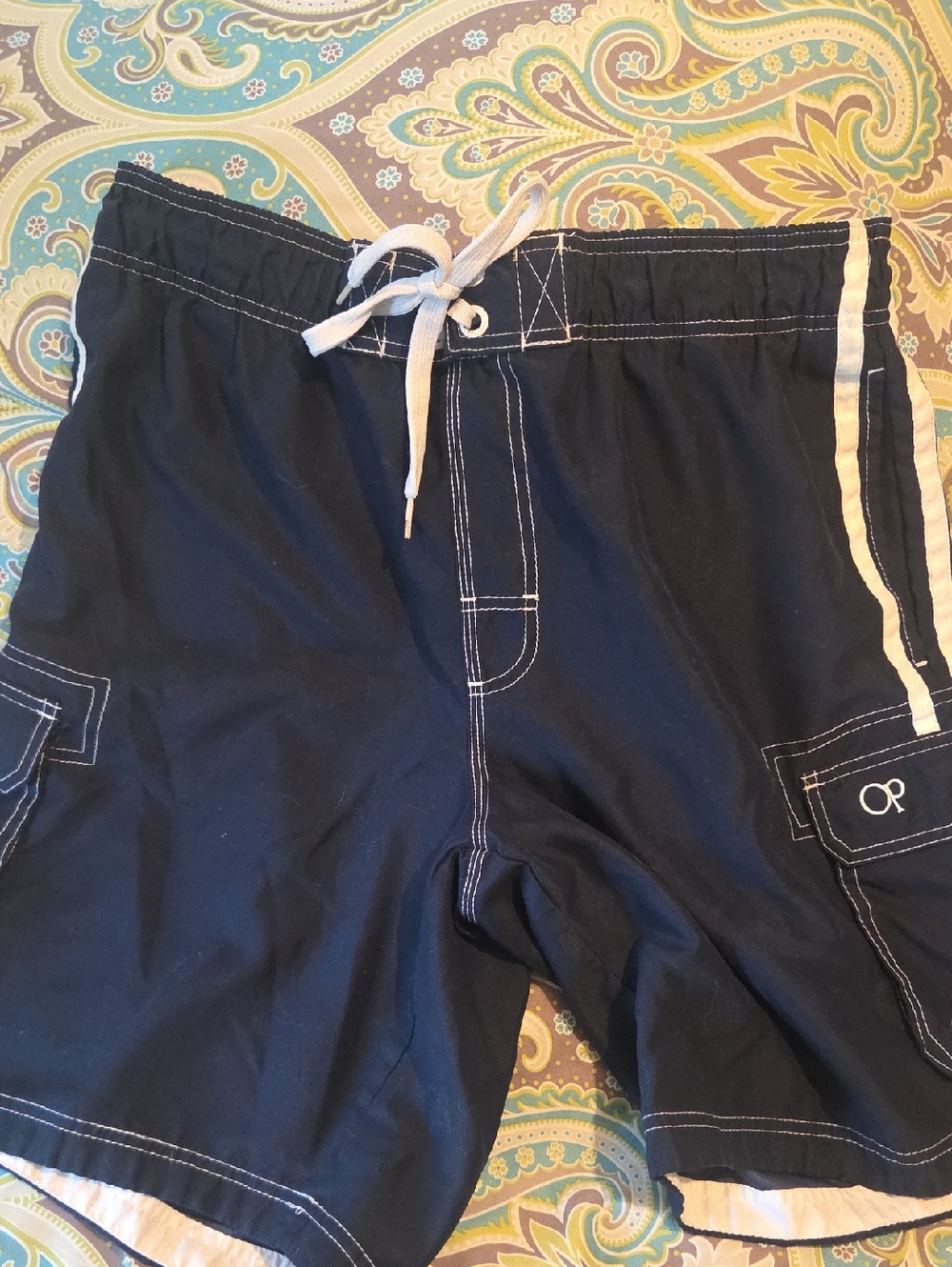 OP Navy Swim Trunks with White Trim